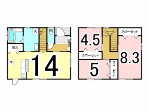 松江市大庭町、中古一戸建ての間取り画像です