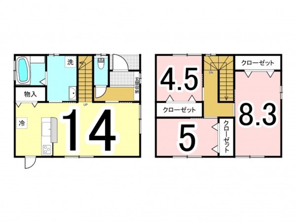 松江市大庭町、中古一戸建ての間取り画像です