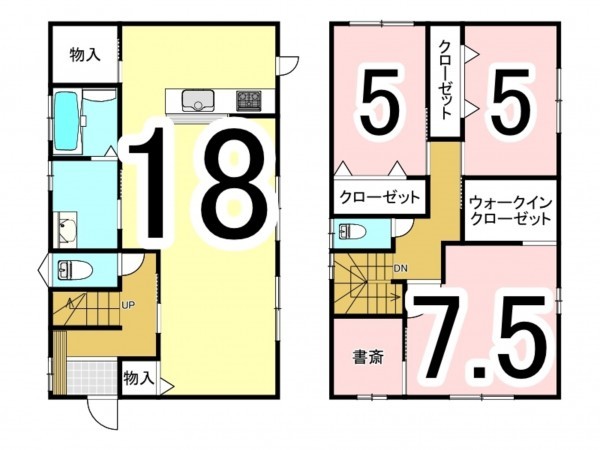 松江市南平台、新築一戸建ての間取り画像です
