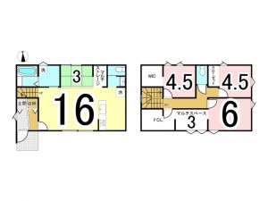 松江市西川津町、新築一戸建ての間取り画像です