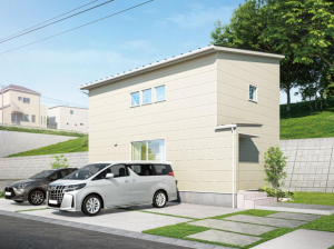 松江市西川津町、新築一戸建ての完成予想図（外観）画像です