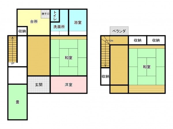 松江市鹿島町、中古一戸建ての間取り画像です