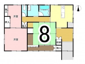 松江市東津田町、中古一戸建ての間取り画像です