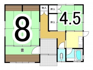 松江市浜乃木、中古一戸建ての間取り画像です