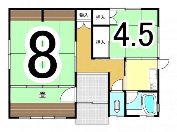 松江市浜乃木、中古一戸建ての間取り画像です