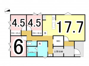 松江市浜佐田町、新築一戸建ての間取り画像です