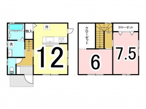 松江市幸町、新築一戸建ての間取り画像です