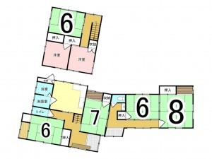 松江市西津田、中古一戸建ての間取り画像です