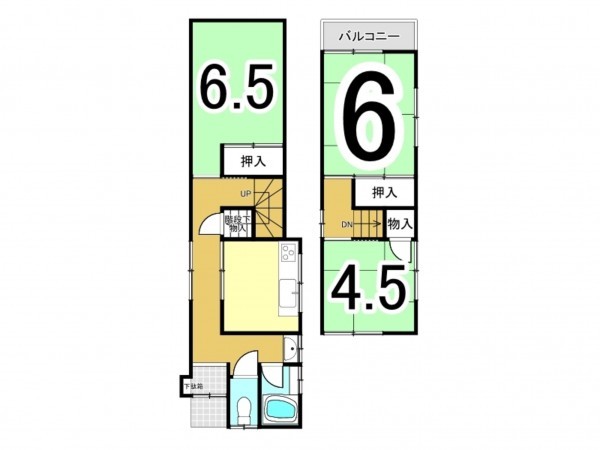 松江市中原町、中古一戸建ての間取り画像です