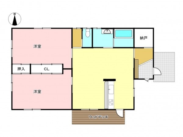 松江市鹿島町、中古一戸建ての間取り画像です