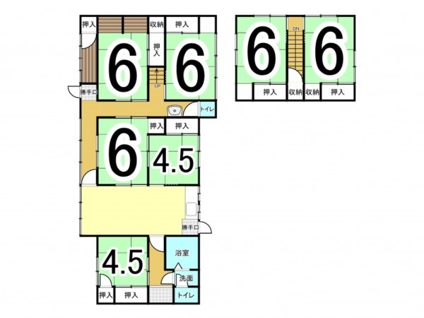 松江市淞北台、中古一戸建ての間取り画像です