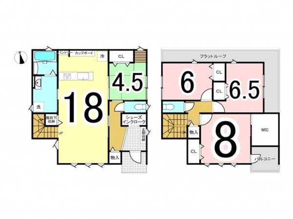 出雲市中野町、新築一戸建ての間取り画像です