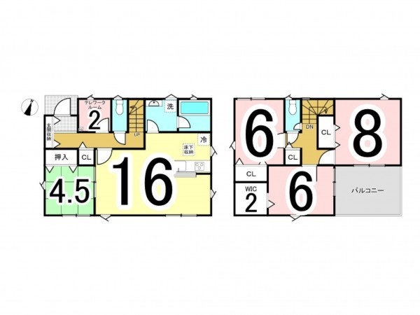 出雲市大津町、新築一戸建ての間取り画像です