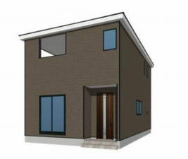 米子市上後藤、新築一戸建ての完成予想図（外観）画像です