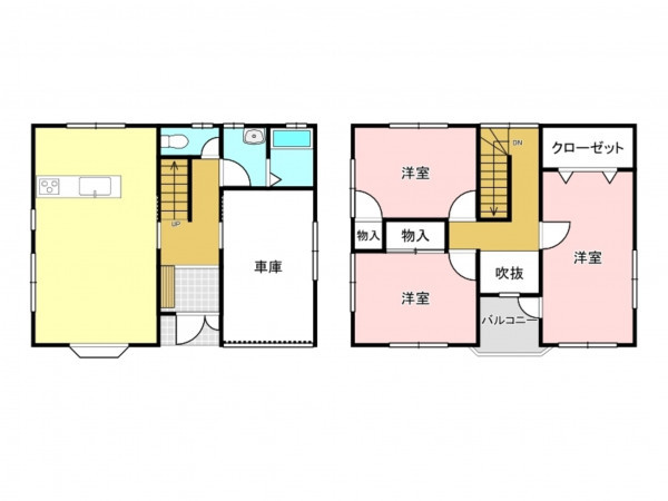 松江市上東川津町、中古一戸建ての間取り画像です