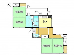 出雲市、中古一戸建ての間取り画像です
