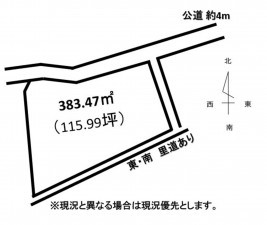 熊本市南区八分字町、土地の間取り画像です