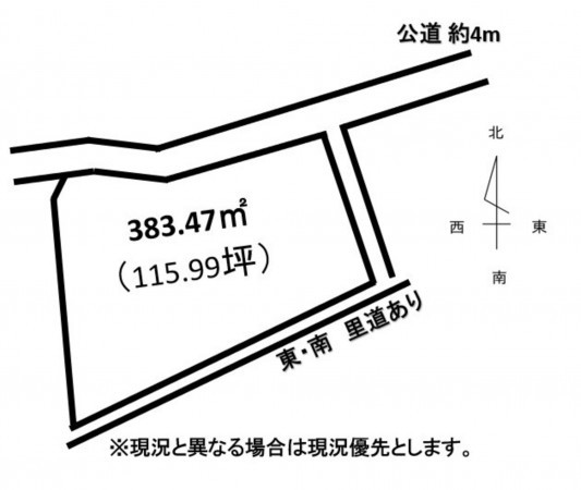 熊本市南区八分字町、土地の間取り画像です