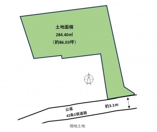 熊本市東区戸島、土地の間取り画像です