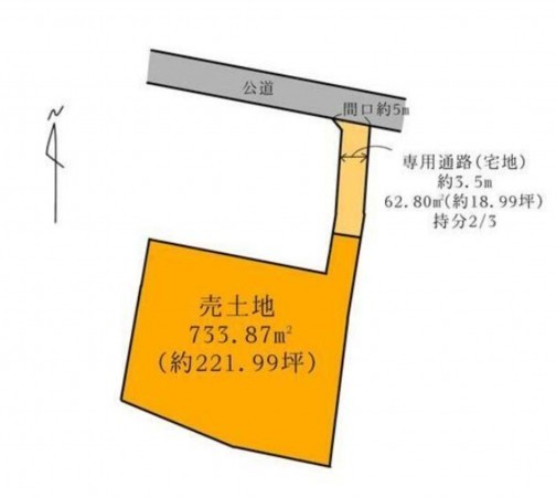 熊本市北区八景水谷、土地の間取り画像です