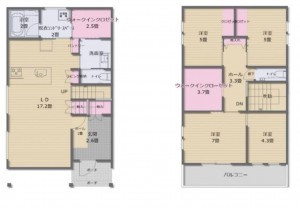 菊池郡菊陽町大字津久礼、中古一戸建ての間取り画像です
