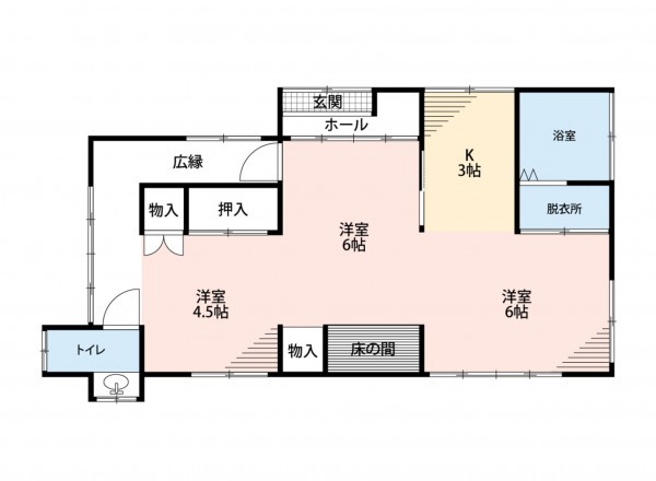 熊本市中央区本山、中古一戸建ての間取り画像です