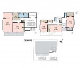 熊本市東区長嶺東、中古一戸建ての間取り画像です