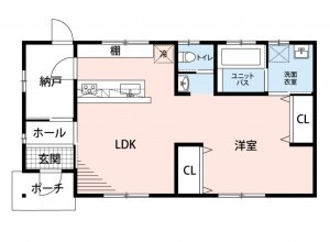 菊池郡大津町大字岩坂、中古一戸建ての間取り画像です