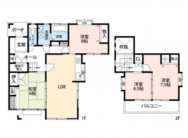 菊池郡大津町大字室、中古一戸建ての間取り画像です