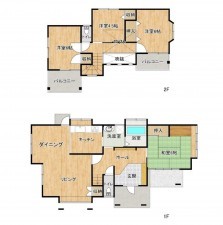 熊本市東区長嶺西、中古一戸建ての間取り画像です