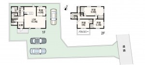 熊本市東区小山、中古一戸建ての間取り画像です