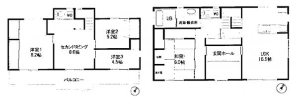熊本市東区戸島西、中古一戸建ての間取り画像です