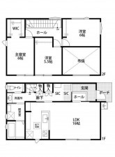 宇土市走潟町、新築一戸建ての間取り画像です