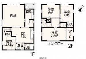 熊本市東区八反田、中古一戸建ての間取り画像です