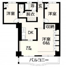 熊本市中央区練兵町、マンションの間取り画像です