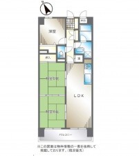 熊本市中央区上鍛冶屋町、マンションの間取り画像です