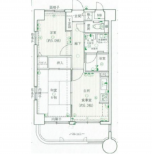熊本市中央区水前寺、マンションの間取り画像です