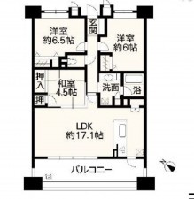 熊本市中央区帯山、マンションの間取り画像です