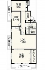 熊本市中央区水前寺、マンションの間取り画像です