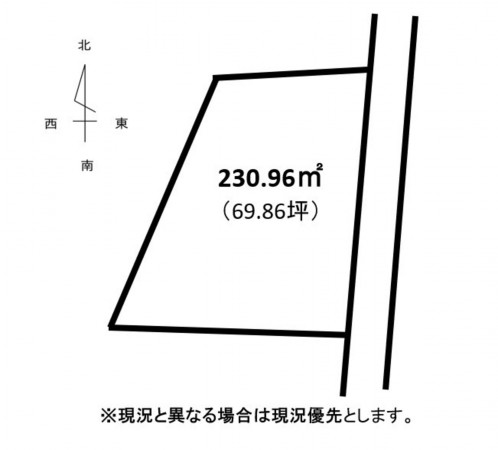 熊本市東区湖東、土地の間取り画像です