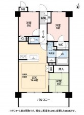 合志市幾久富、マンションの間取り画像です