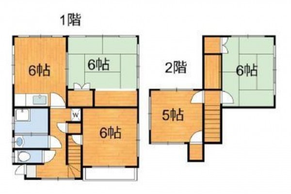 熊本市中央区出水、中古一戸建ての間取り画像です