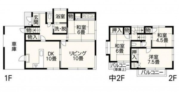 菊池郡菊陽町武蔵ヶ丘北、中古一戸建ての間取り画像です