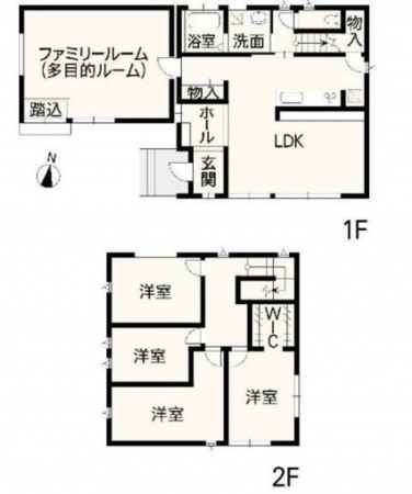 熊本市東区小山、中古一戸建ての間取り画像です