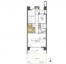 熊本市中央区京町本丁、マンションの間取り画像です