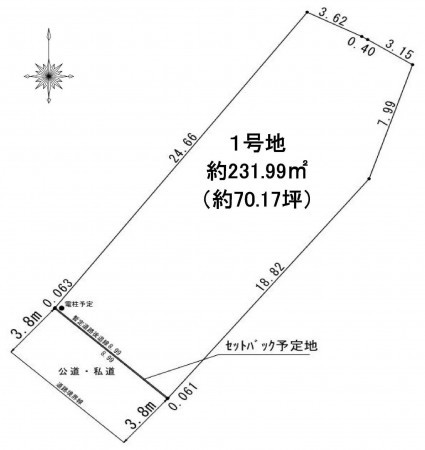 熊本市南区御幸笛田、土地の間取り画像です