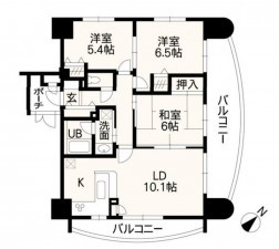 熊本市中央区水前寺、マンションの間取り画像です