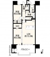 熊本市中央区迎町、マンションの間取り画像です