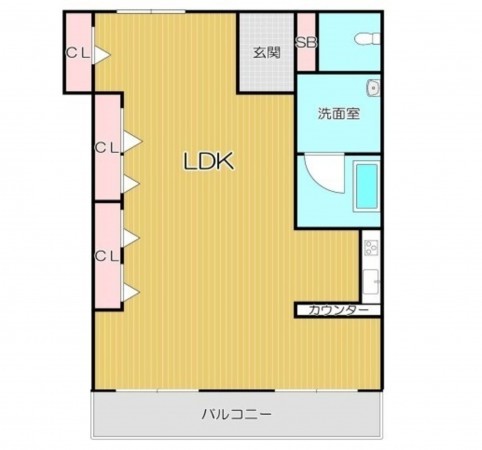 熊本市中央区萩原町、マンションの間取り画像です