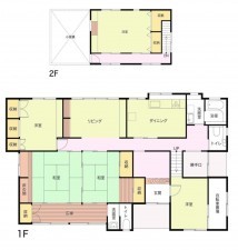 熊本市南区富合町、中古一戸建ての間取り画像です